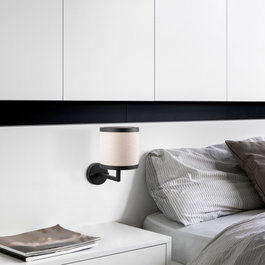 Opviq Way - 11608 Lámpara de pared con cuerpo metálico y tapa de tela